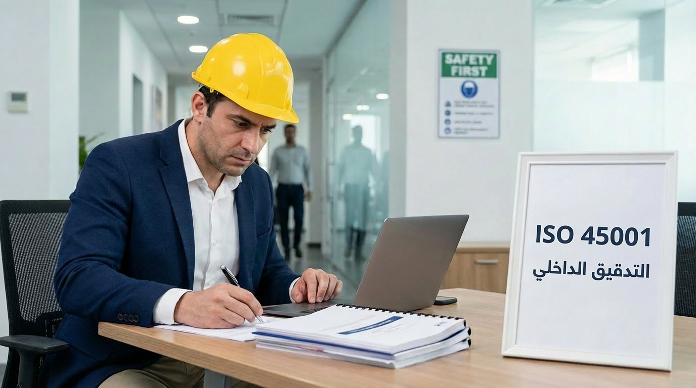 ISO 45001 Internal Audit Male Worker Complete Text